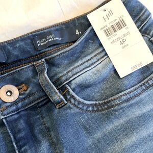 NWT J Jill High Rise Straight Leg Ankle Cuffed Jean - Marseille Wash